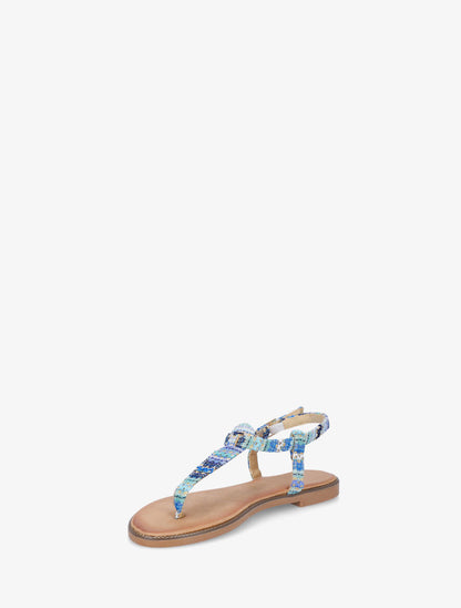Nu-pieds effet tweed - Bleu - 4