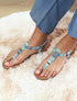 Nu-pieds effet tweed - Bleu - 1