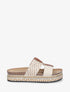 Claquettes raphia et simili à bijou - Beige - 5