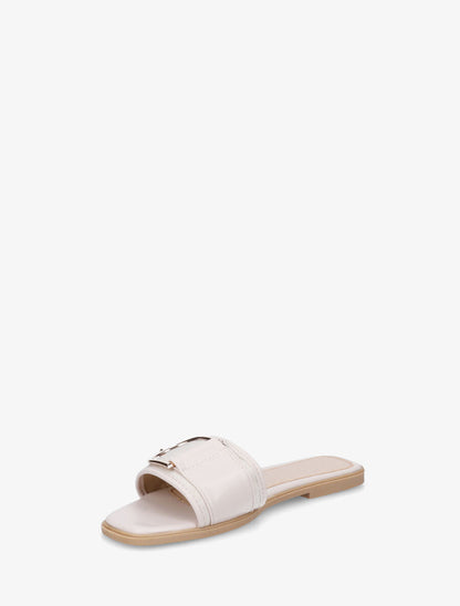 Mules plates bi-matière à boucle - Beige - 3
