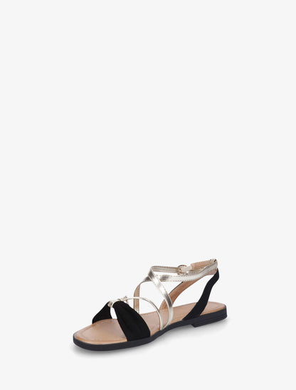 Nu-pieds bi-matière à noeud - Noir - 3