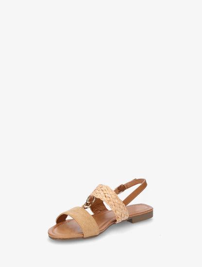 Nu-pieds bi-matière à bijou - Camel - 3