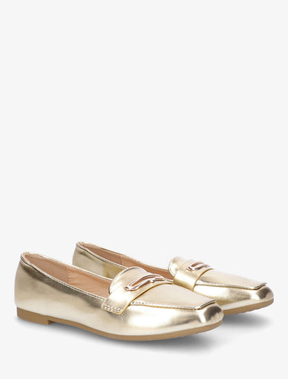 Mocassins à boucle fantaisie - Or - 4
