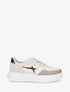 Sneakers à plateforme et pailleté - Beige - 1