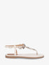 Nu-pieds à bride bijoux martelés - Beige - 5