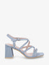 Sandales à talon et lanières - Bleu denim - 1