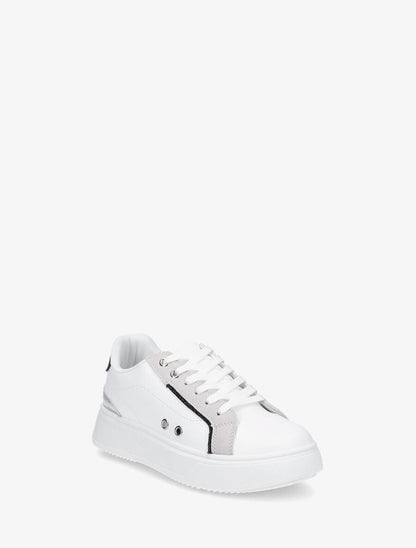 Sneakers à plateforme à contrefort constratant - Noir - 2