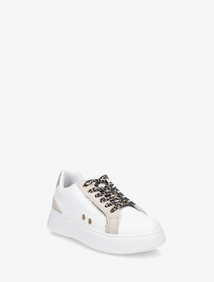 Sneakers à plateforme à contrefort constratant - Blanc - 2