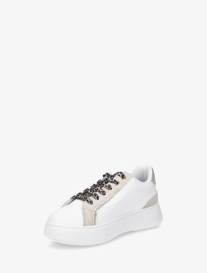 Sneakers à plateforme à contrefort constratant - Blanc - 3