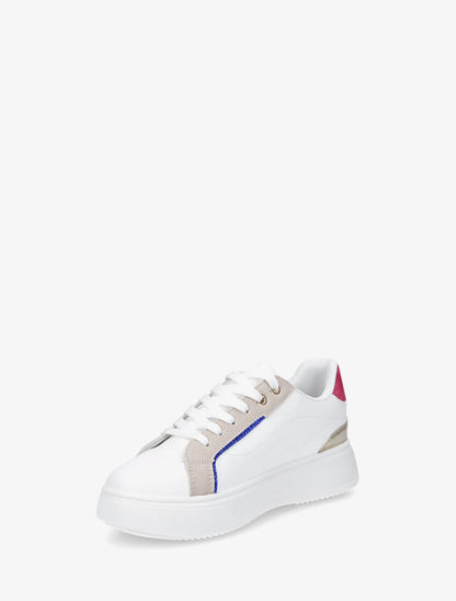 Sneakers à plateforme à contrefort constratant - Fushia - 3