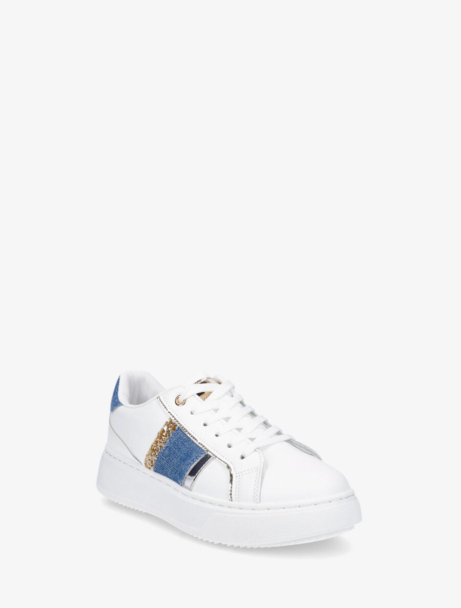 Sneakers à bandes contrastantes - Bleu - 2