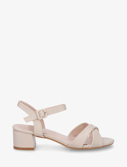 Sandales en simili brides croisées - Beige - 1
