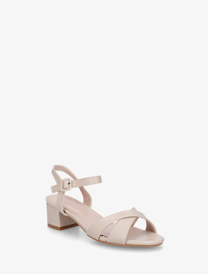 Sandales en simili brides croisées - Beige - 2