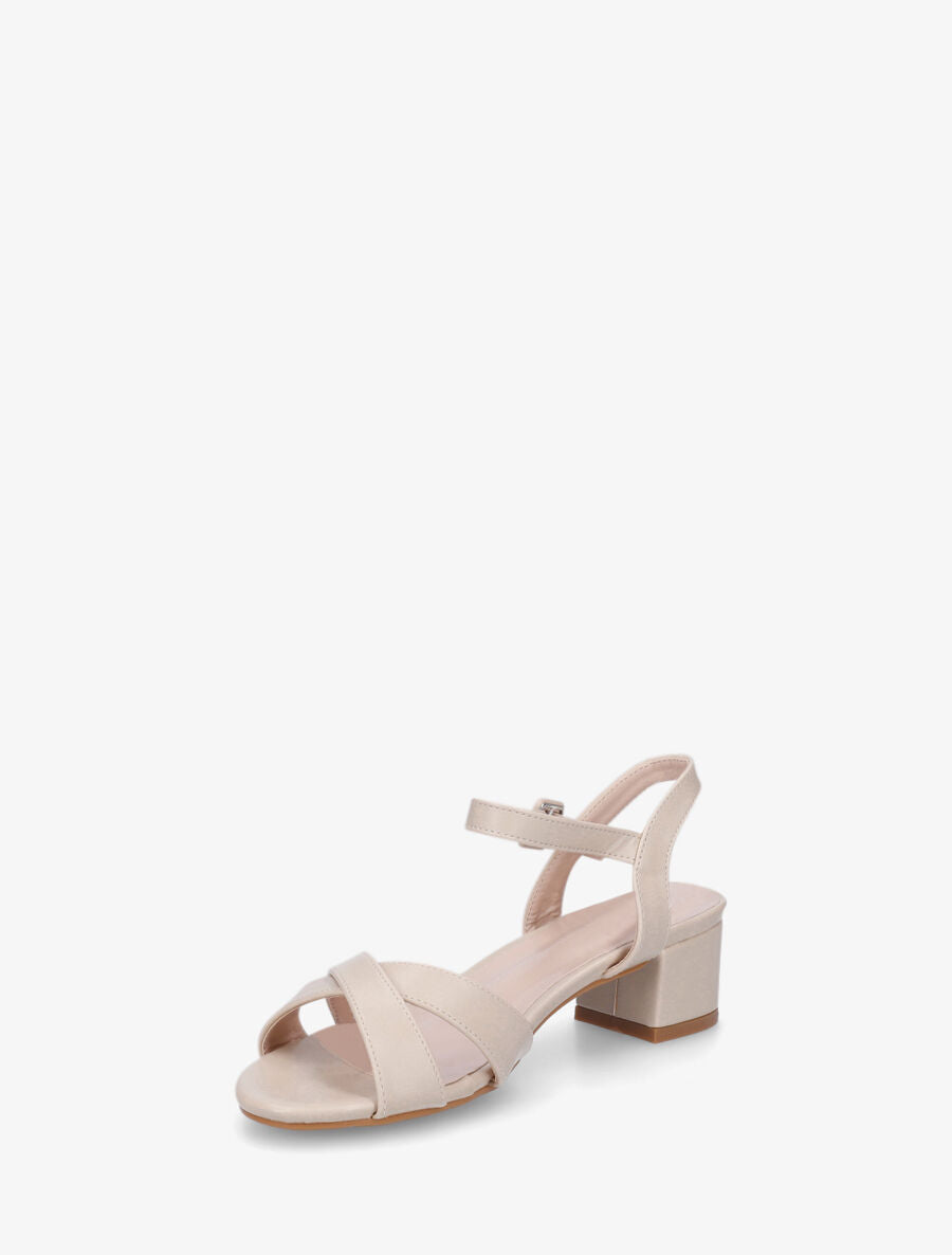 Sandales en simili brides croisées - Beige - 3