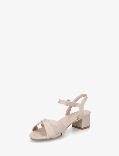 Sandales en simili brides croisées - Beige - 3