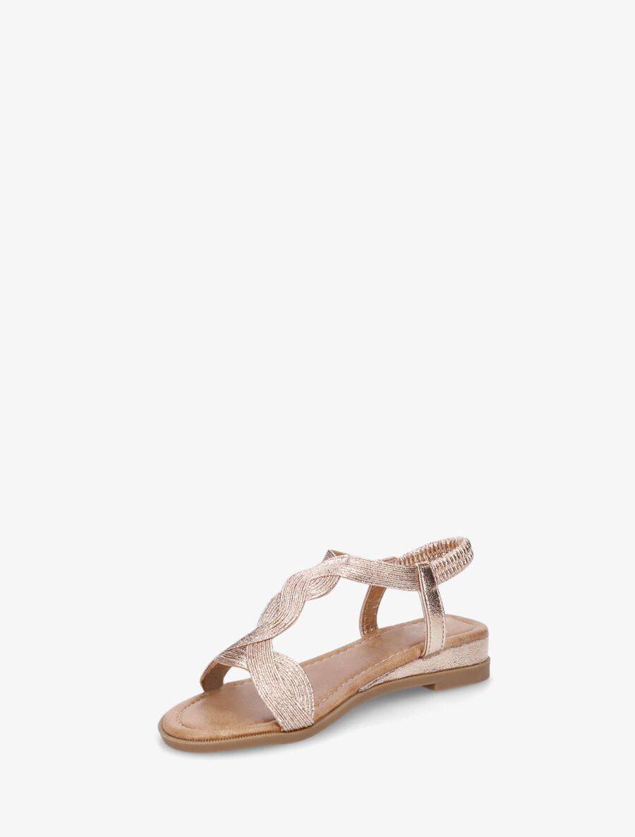 Nu-pieds à bride en T torsadée - Rose gold - 3