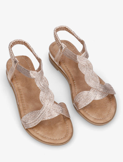 Nu-pieds à bride en T torsadée - Rose gold - 4