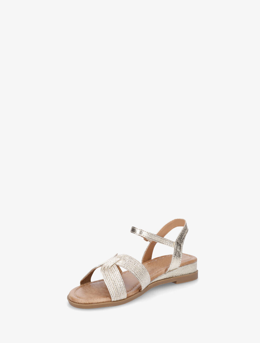 Nu-pieds striés en simili - Or - 3
