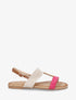 Nu-pieds raphia et suédine bijou style marbre - Fuchsia - 1