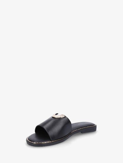Claquettes en simili ajourés à bijou - Noir - 3