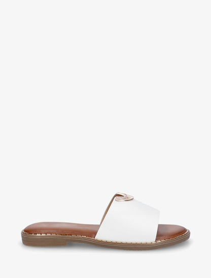 Claquettes en simili ajourés à bijou - Blanc - 5