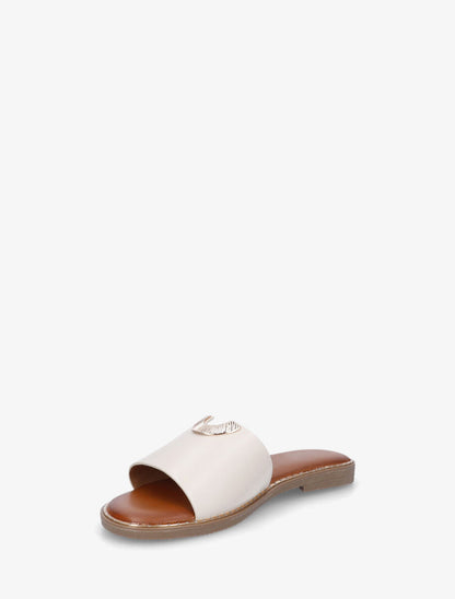 Claquettes en simili ajourés à bijou - Beige - 3
