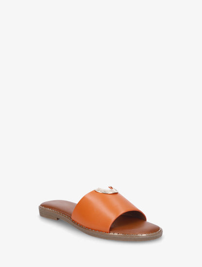 Claquettes en simili ajourés à bijou - Orange - 2