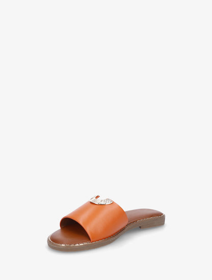 Claquettes en simili ajourés à bijou - Orange - 3