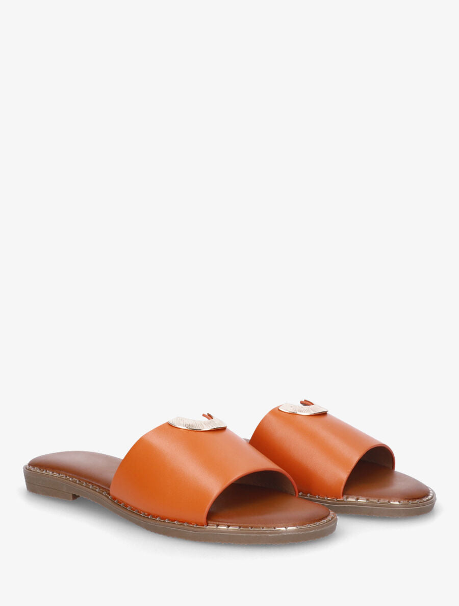Claquettes en simili ajourés à bijou - Orange - 4