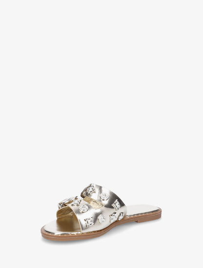 Claquettes en simili à boucles gravées - Or - 3