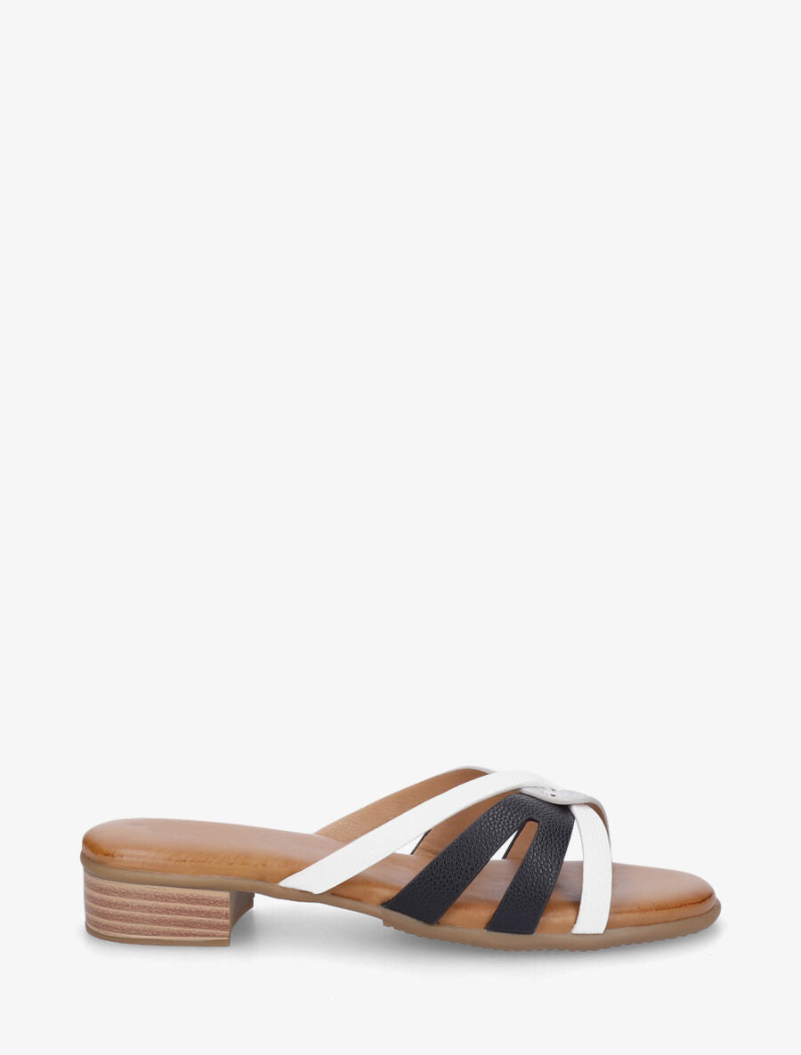 Mules plates torsadées en simili - Noir - 1