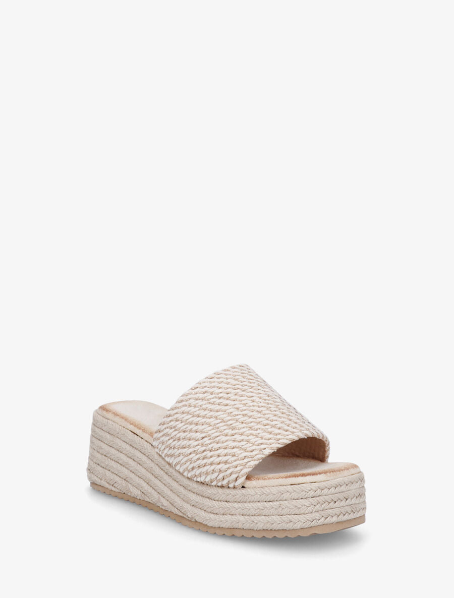 Mules compensées irisées effet cordes - Rose gold - 2