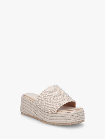 Mules compensées irisées effet cordes - Rose gold - 2