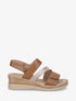 Sandales compensées irisées à scratch - Camel - 1