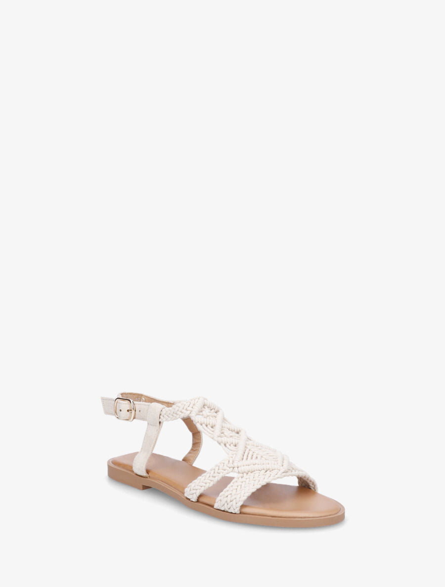 Nu-pieds effet macramé - Beige - 2