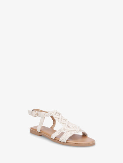 Nu-pieds effet macramé - Beige - 2