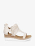 Sandales compensées à liens décoratifs - Beige - 5