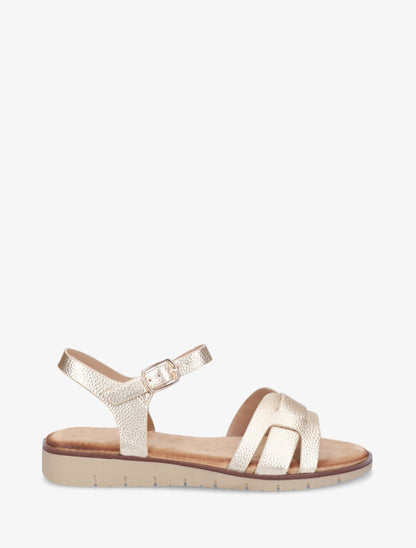 Nu-pieds en simili effet grainé - Or - 5