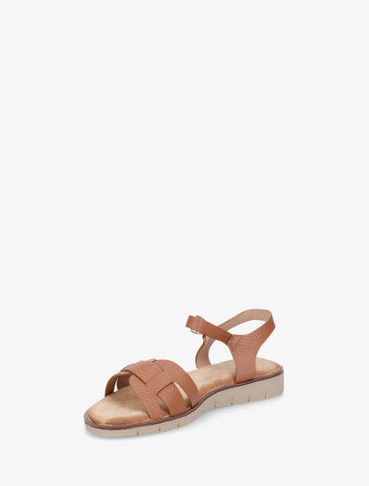 Nu-pieds en simili effet grainé - Camel - 3