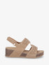 Sandales compensées à motif ajouré - Taupe - 5