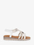 Nu-pieds tressés à bijou fleur - Blanc - 1