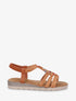 Nu-pieds tressés à perles - Camel - 1