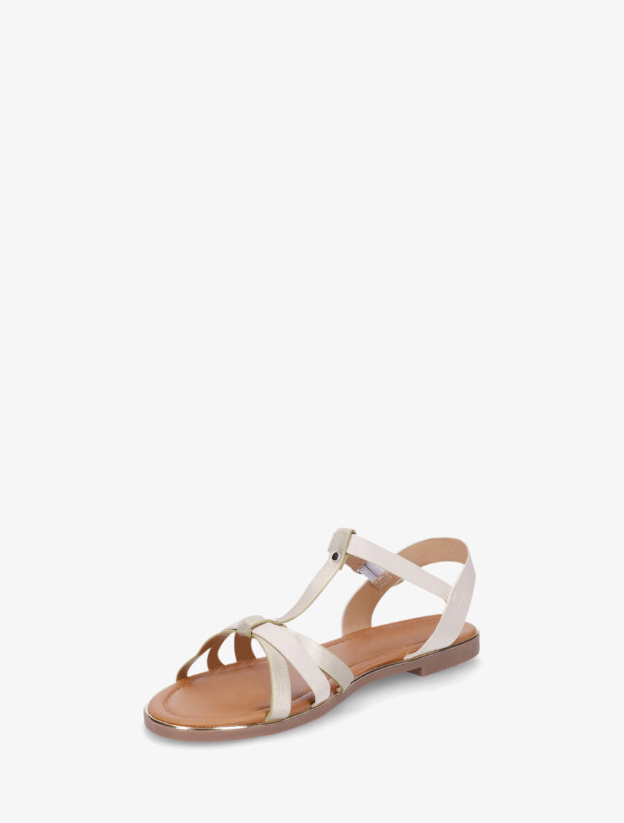 Nu-pieds irisés bride en T - Beige - 3
