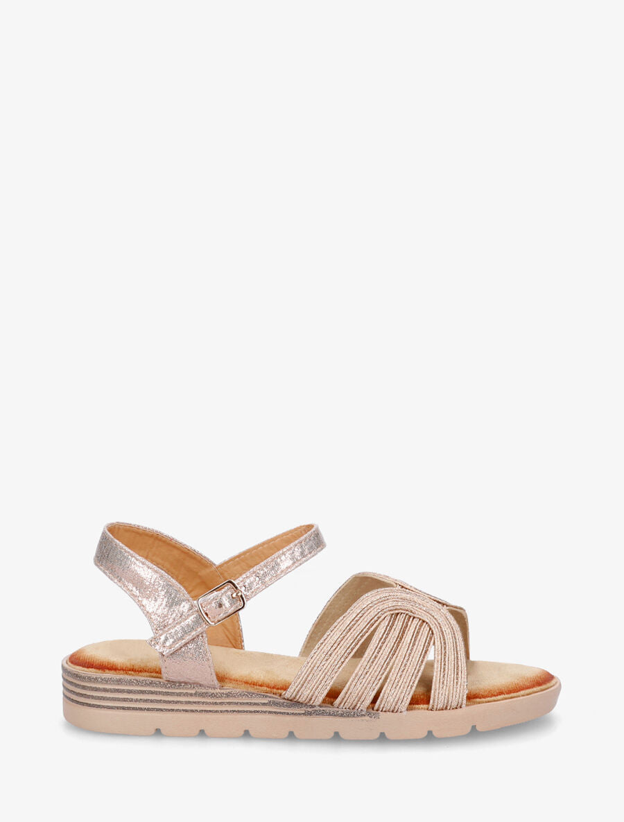 Nu-pieds irisés bride fantaisie - Rose gold - 5