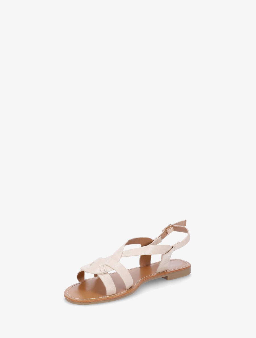 Nu-pieds entrelacés en simili - Beige - 3