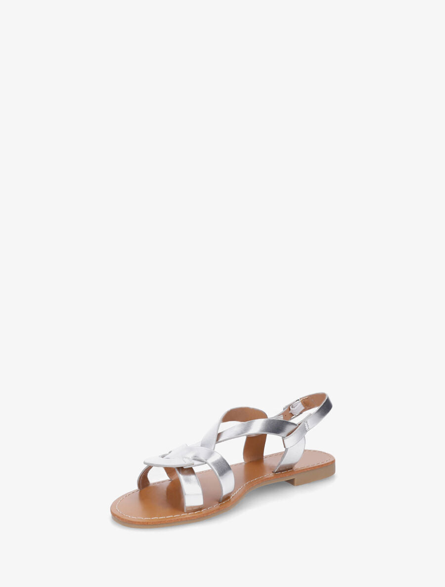 Nu-pieds entrelacés en simili - Argent - 3