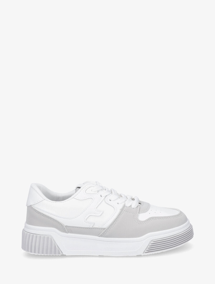 Baskets casual en simili - Gris clair - 5