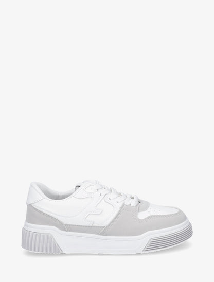 Baskets casual en simili - Gris clair - 5