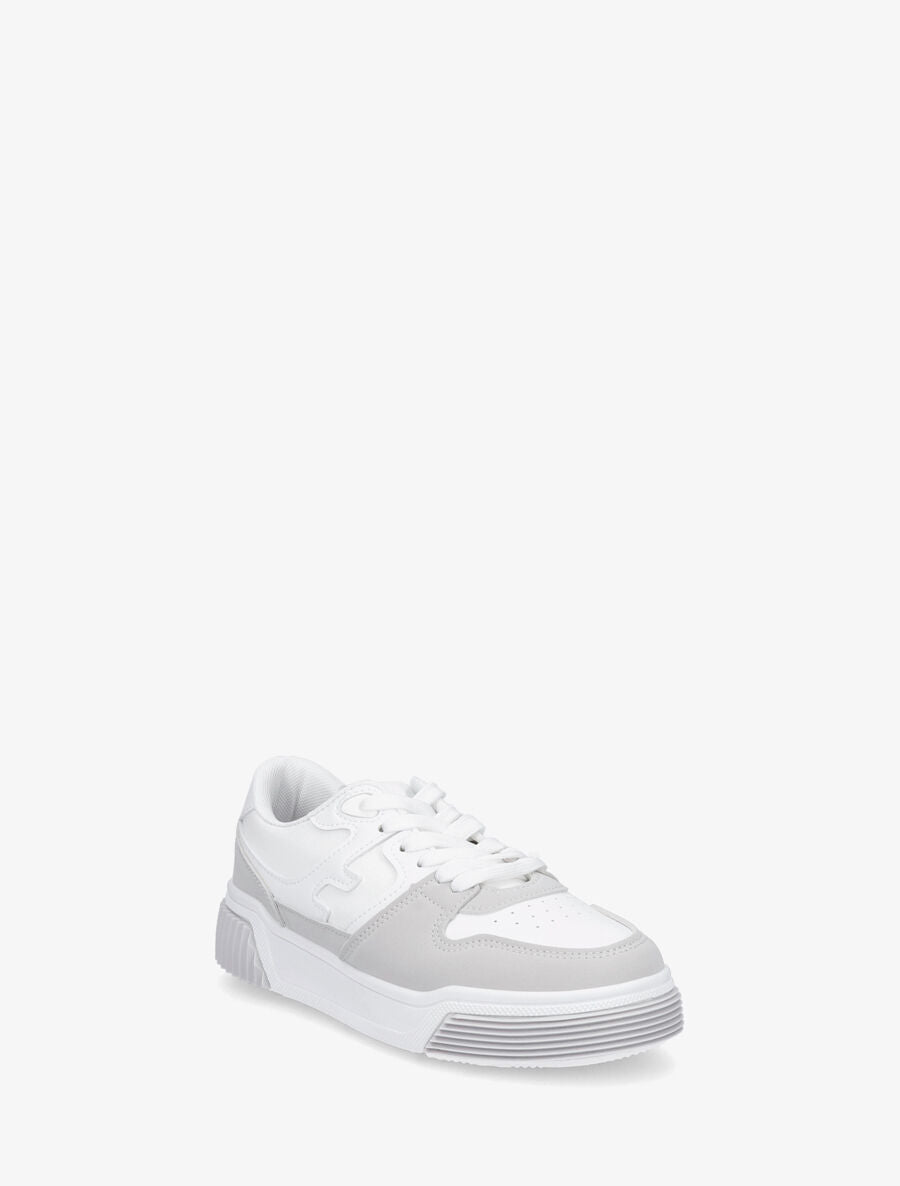 Baskets casual en simili - Gris clair - 2