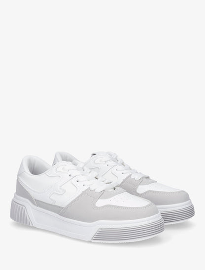 Baskets casual en simili - Gris clair - 4